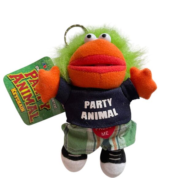 NWT Just for Laughs Party Animal Keychain Laughing Monster Plush Working Vintage - Picture 3 of 8